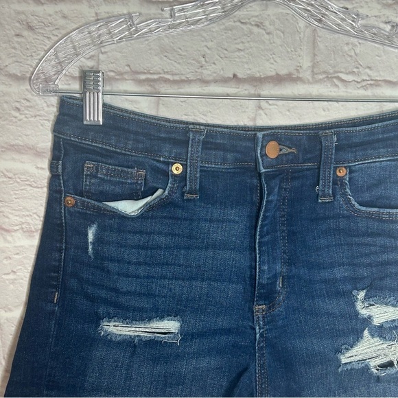 Universal Thread High Rise Midi Midi De Tiro Alto Distressed Jean Shorts - Picture 6 of 12